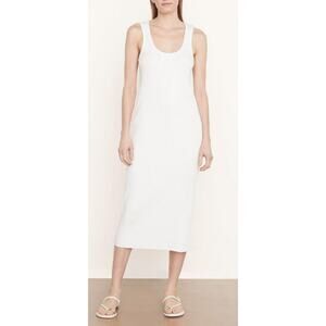Vince Rib Scoop White Neck Dress Size S - NWT